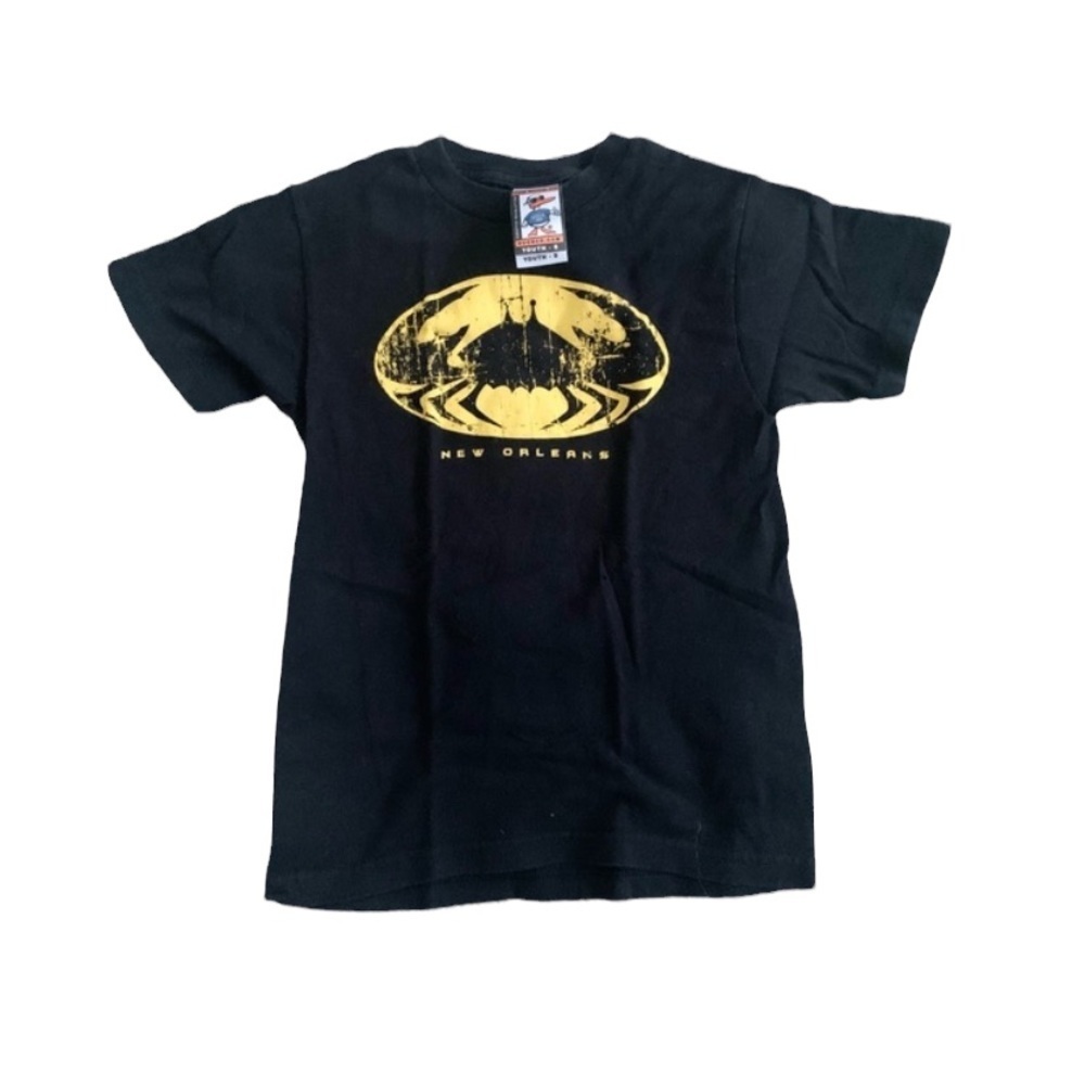 The Duck Co | New Orleans Louisiana BlackTee Boys Small Crab Yellow